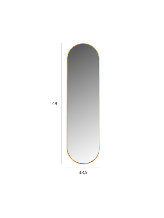 HomeMarkt Wall Mirror Full Length Oval with Gold Metallic Frame 149x38.5cm 1pcs