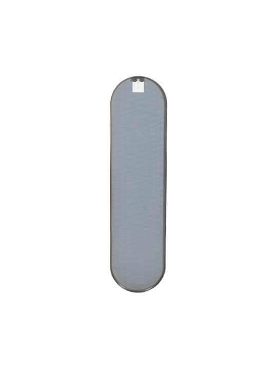 HomeMarkt Oglindă de Perete De Corp Întreg Ovală cu Argintiu Ramă din Metalic 149x38.5cm 1buc