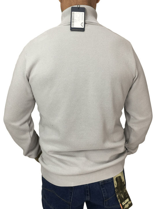 Side Effect Men's Long Sleeve Blouse Turtleneck Grey.