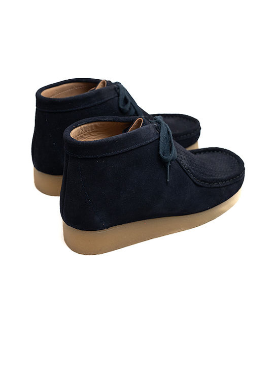 Suede Γυναικεία Μποτάκια με Πλατφόρμα Μπλε