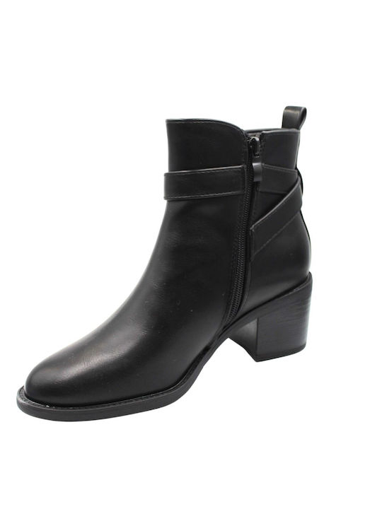 Plato Women's Ankle Boots with Medium Heel Black