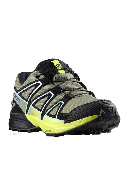 Speedcross Cswp J Waterproof Kids Sports Shoes Running with Laces Khaki
