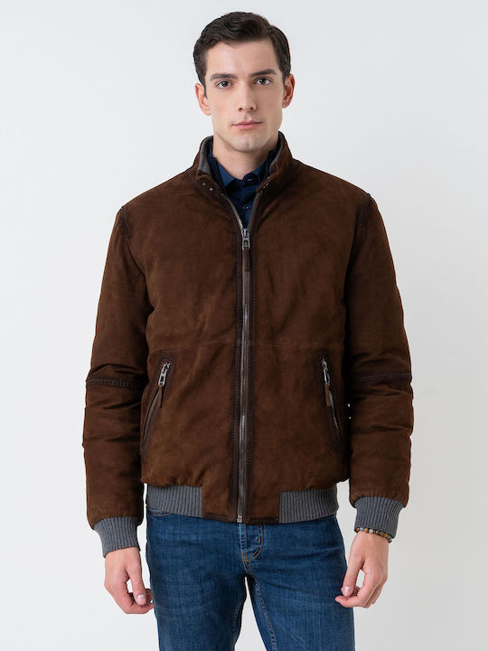 Milestone Men's Winter Bomber Jacket Brown