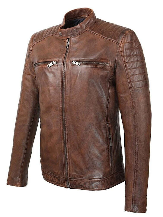 Arma Men's Winter Leather Jacket CAFE