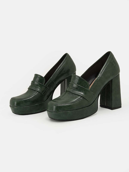 Bozikis Synthetic Leather Green High Heels Τακούνι