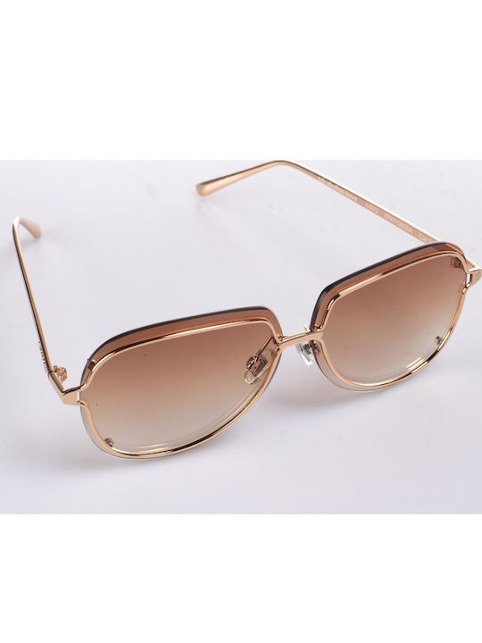 Superdry Women's Sunglasses with Rose Gold Metal Frame and Brown Gradient Lens W9710035A-6VJ