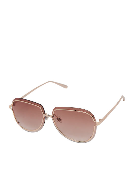 Superdry Sunglasses Ροζ Χρυσά with Metal Frame & Brown Lens Superdry Sunglasses Ροζ Χρυσά with Metal Frame & Brown Lens