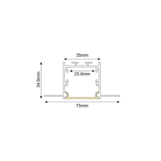 Aca LED Kommerzielle lineare Beleuchtung Leuchte Decke 55W Kaltes Weiß 198cm