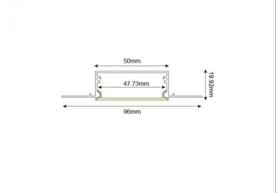 Aca Commercial Linear Recessed LED Ceiling Light 41W Natural White 198cm
