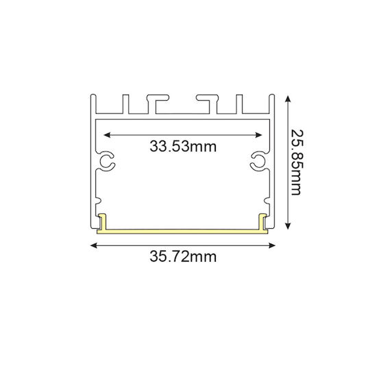 Aca LED Γραμμικό Φωτιστικό Οροφής 35W Ψυχρό Λευκό 170εκ.