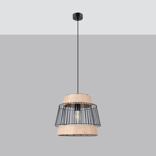 Sollux Κρεμαστό Φωτιστικό Μαύρο με Ντουί E27 38x38x35εκ.