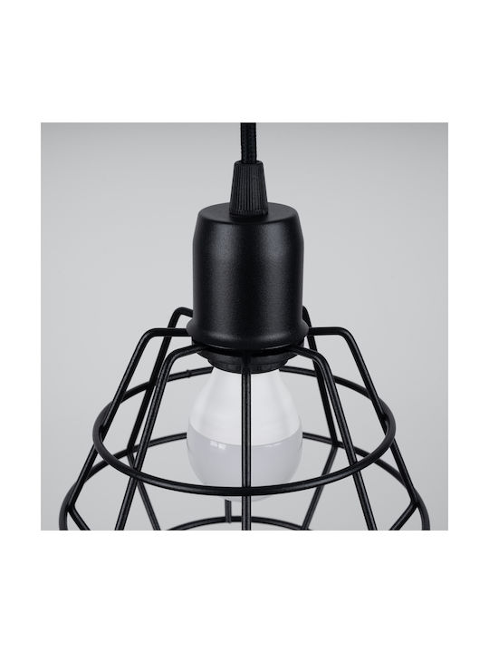 Sollux 3p Pendant Light Black with Socket E27 38x38x20cm
