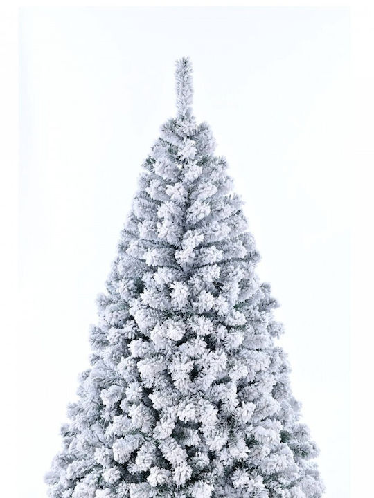 Snowy Christmas White Tree with Metallic Base and Built in Branches H210pcs