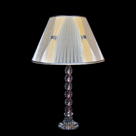 DITS Lighting Κρυστάλλινο Πορτατίφ με Ασημί Καπέλο