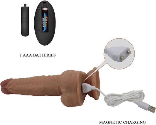 Baile Realistic Vibrator cu Telecomandă 21cm Flesh