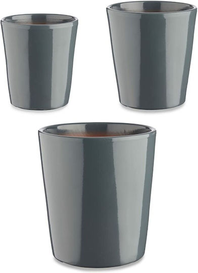 Ibergarden Set 3 Ghivece Plastice Cărbune de lemn