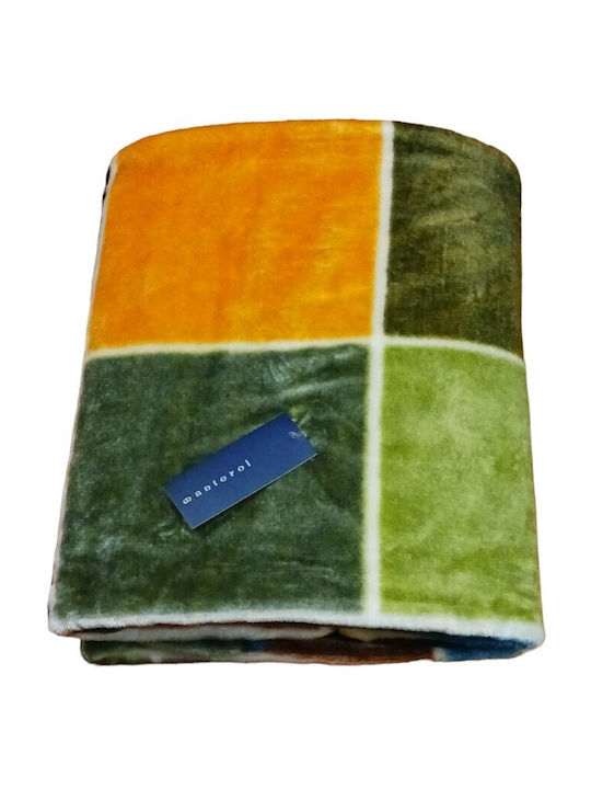 Manterol Casa Travel Armchair Throw Two Sides Velvet 130x160cm Green