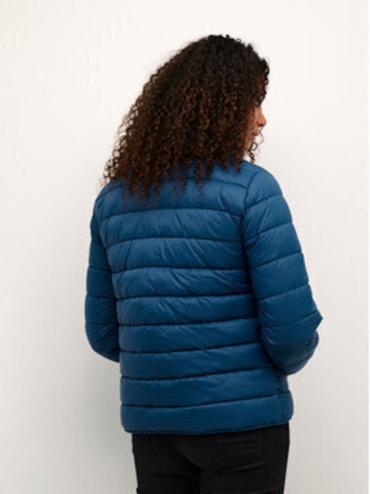 Kaffe Women's Short Puffer Jacket for Winter Blue.