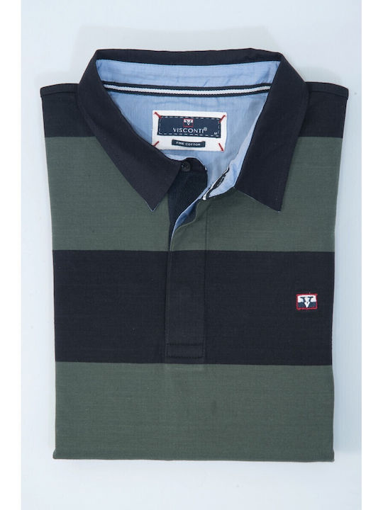 Visconti Men's Short Sleeve Blouse Polo Black-Green