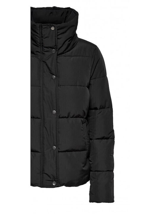 Kurz Damen Puffer Jacke Schwarz