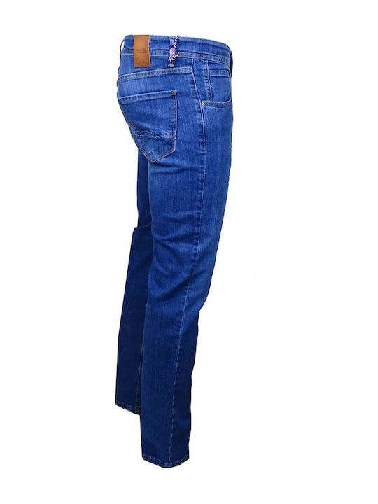 Men's Elastic Jeans Pants with Regular Fit Blue