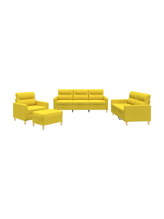 Set de Sufragerie 3 Scaune & 2 Scaune & Fotoliu & Scaun & Taburet Light Yellow