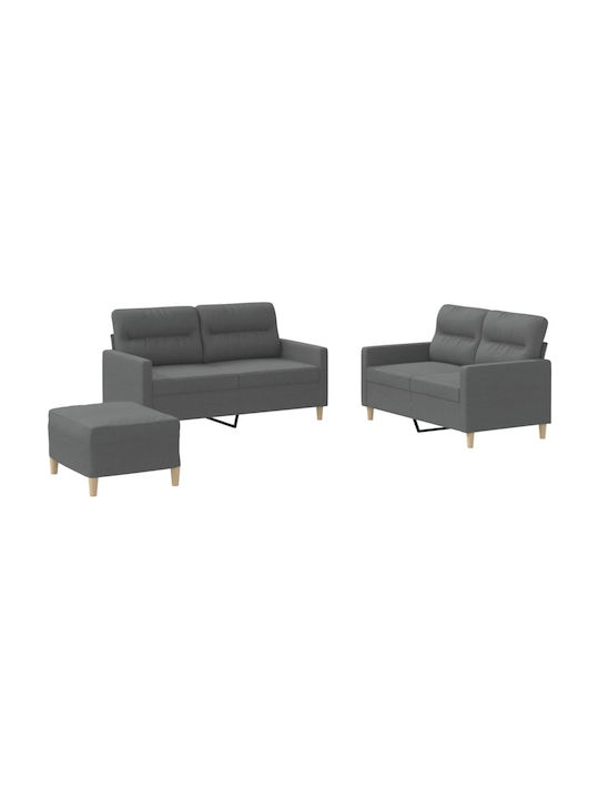 Set de Sufragerie 2 Scaune & 2 Scaune & Taburet Gri închis