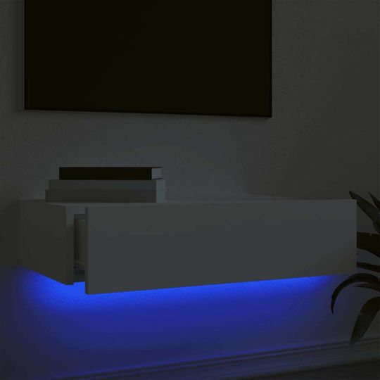 TV-Ständer mit LED-Beleuchtung Weiß M60xT35xH15.5cm
