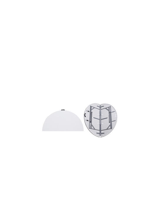 Plastic Masa Catering pentru spații exterioare Pliabil cu schelet metalic Alb 152x152x74buc