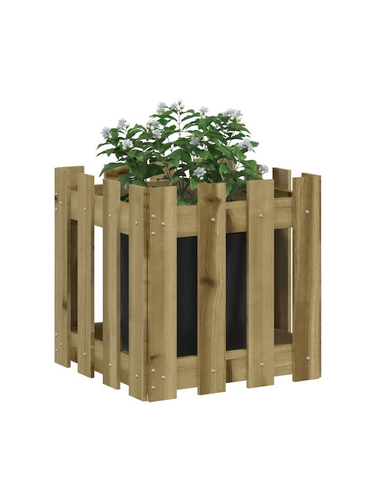 vidaXL Кутия за саксии Дърво Бежов 40x40x40см.