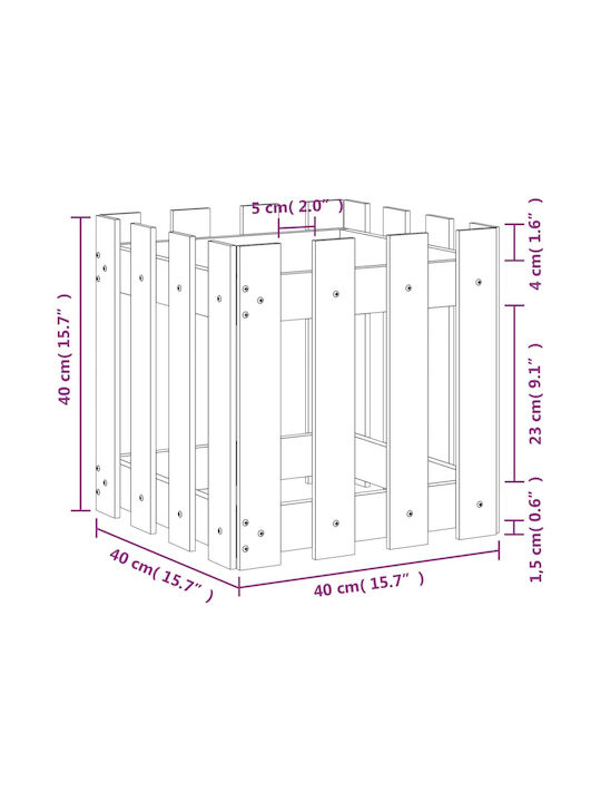 vidaXL Planter Box Lemn Roz 40x40x40cm.