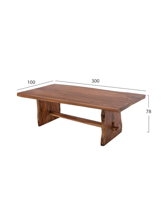 Ulyses Tisch Speisesaal aus Massivholz Braun 300x100x78cm