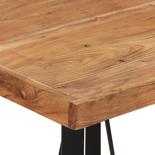 Square Table Bar from Solid Wood & Metal 55x55x107cm