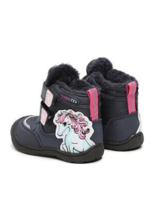 Kinder-Schneestiefel mit Klettverschluss Marineblau