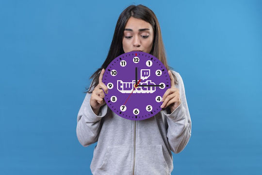 Koupakoupa Twitch Стенен часовник Дърво Лилав Ø19см