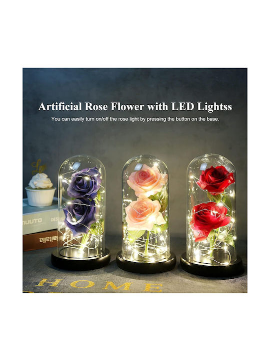Trandafir Etern White 22cm în Yala cu LED