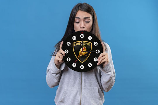 Koupakoupa Lamborghini Wall Clock Wooden Black Ø19cm