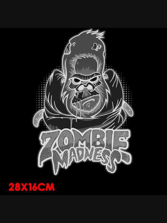 Takeposition Zombie Madness T-shirt Bărbătesc cu Mânecă Scurtă cu Decolteu în V Alb