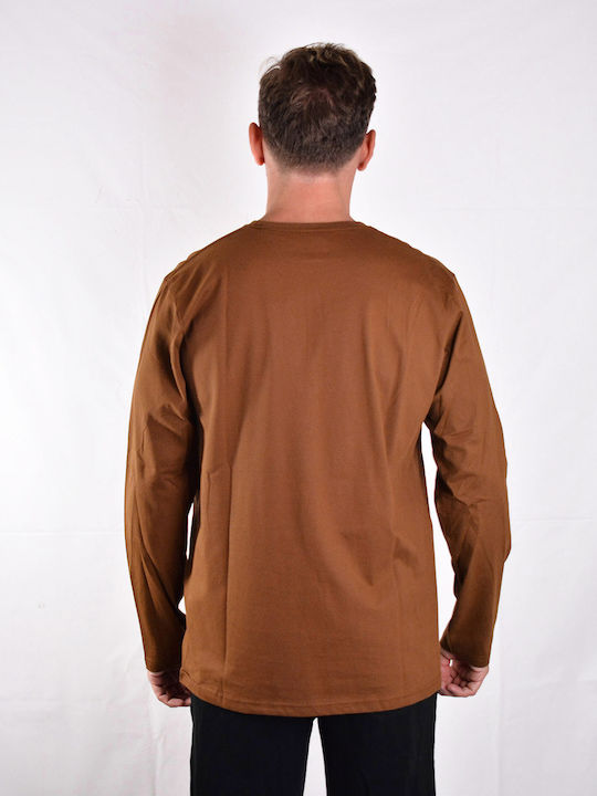 Beltipo Men's Long Sleeve Blouse Brown