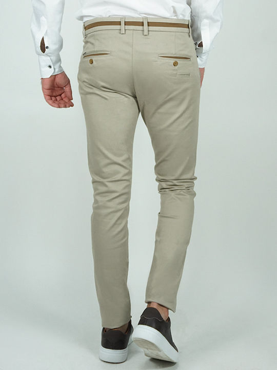 Vittorio Artist Como Herrenhose Chino Elastisch in Slim Passform Weiß