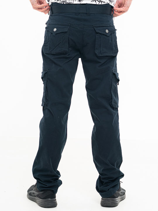 Beltipo Men's Trousers Cargo in Straight Line Navy Blue