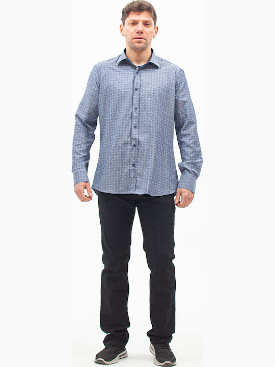 Long-sleeved Shirt Checked Gray