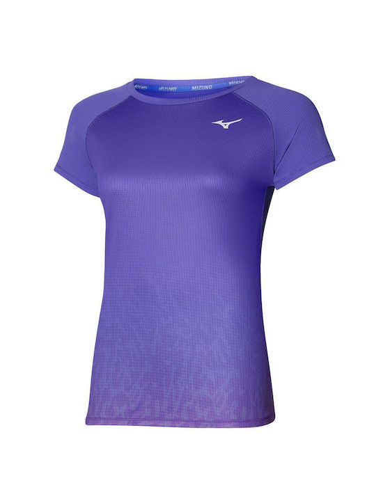 Mizuno Aero Femeie Sport Tricou Uscare rapidă Monocrom Violet