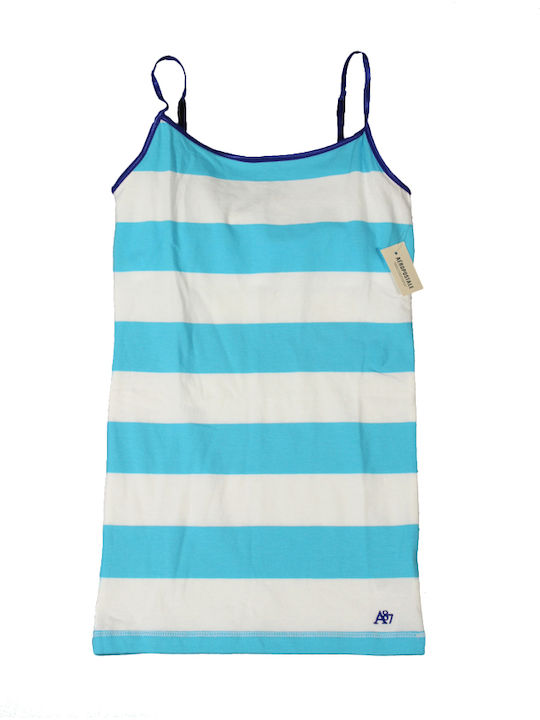 Aeropostale Women's Summer Blouse with Straps Striped Turquoise