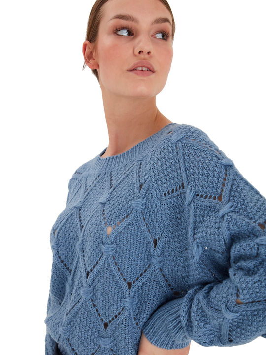 'odessa' Women's Long Sleeve Sweater Blue