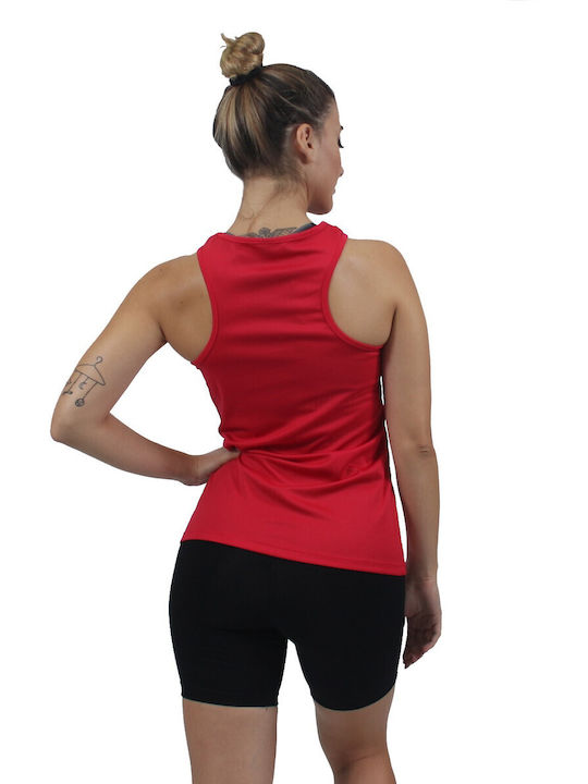 H&S Women's Athletic Blouse Sleeveless Dri-Fit Red