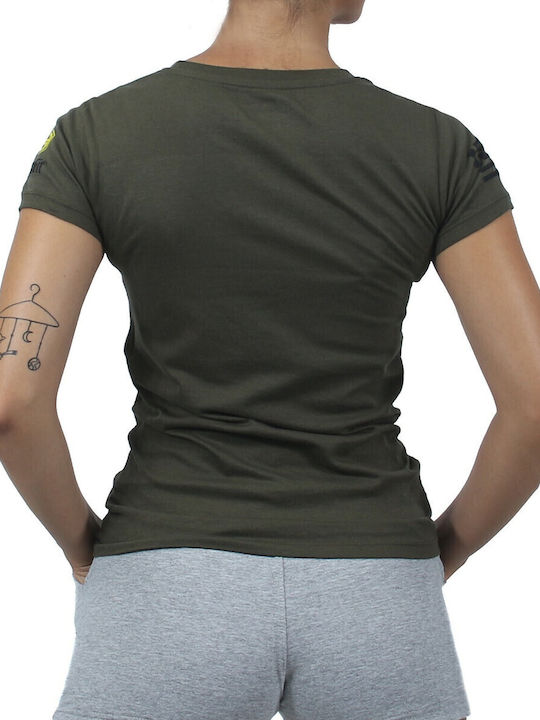 Γυναικείο Αθλητικό T-shirt Χακί