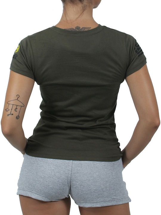 Γυναικείο Αθλητικό T-shirt Χακί