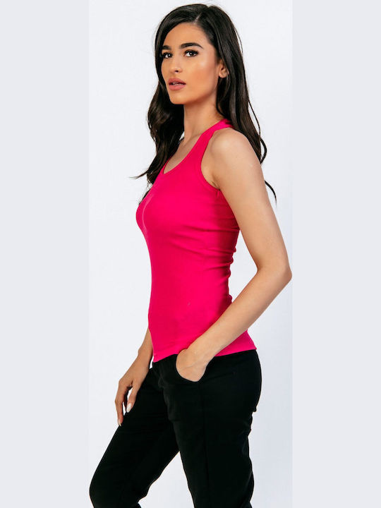 Women's Summer Blouse Sleeveless Fuchsia