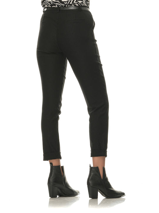 Beltipo Damen Hoch tailliert Chino Hose Black